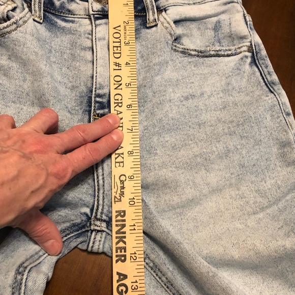 Risen Light Blue Distressed Wide Leg Jeans - Picture 4 of 11